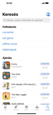Kattints a keresés mezőre, és írd be a keresett alkalmazás nevét vagy tárgykörét.