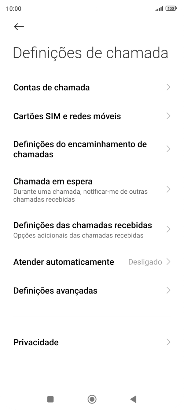 Prima Definições do encaminhamento de chamadas.