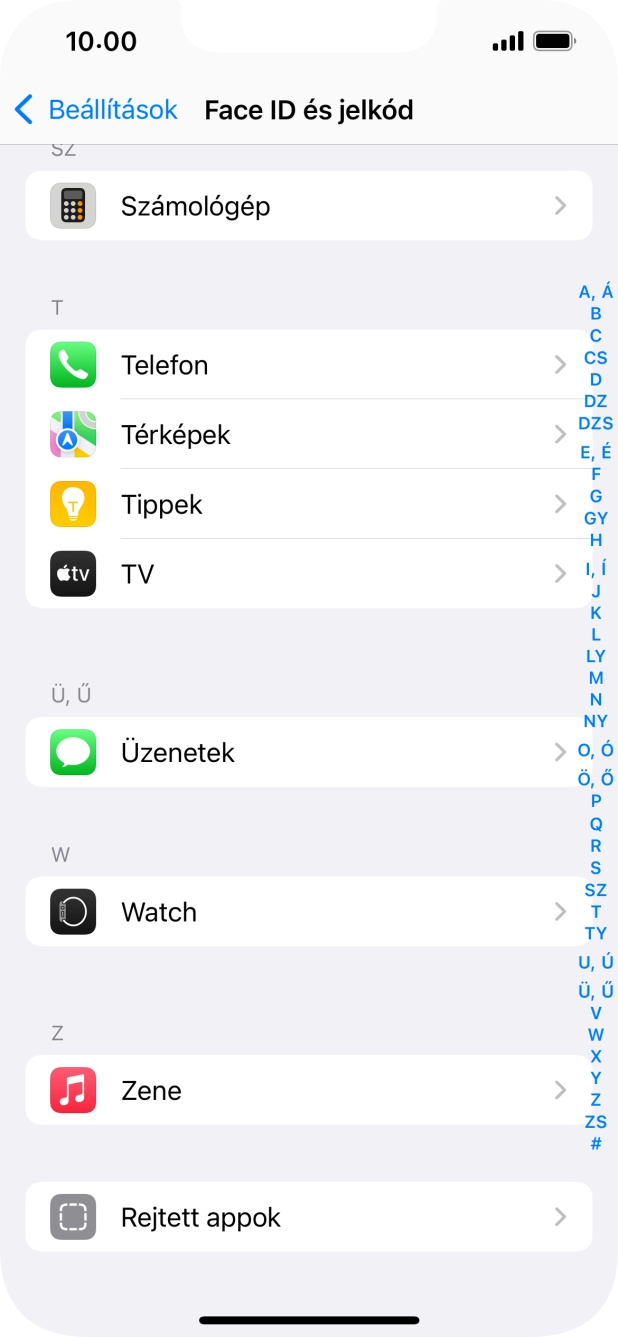 Válaszd az Üzenetek lehetőséget.