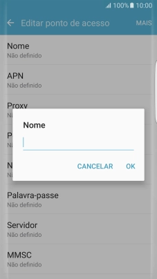 Introduza Vodafone Internet e prima OK.