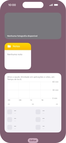 Mantenha premida por um instante a pilha de widgets pretendida.