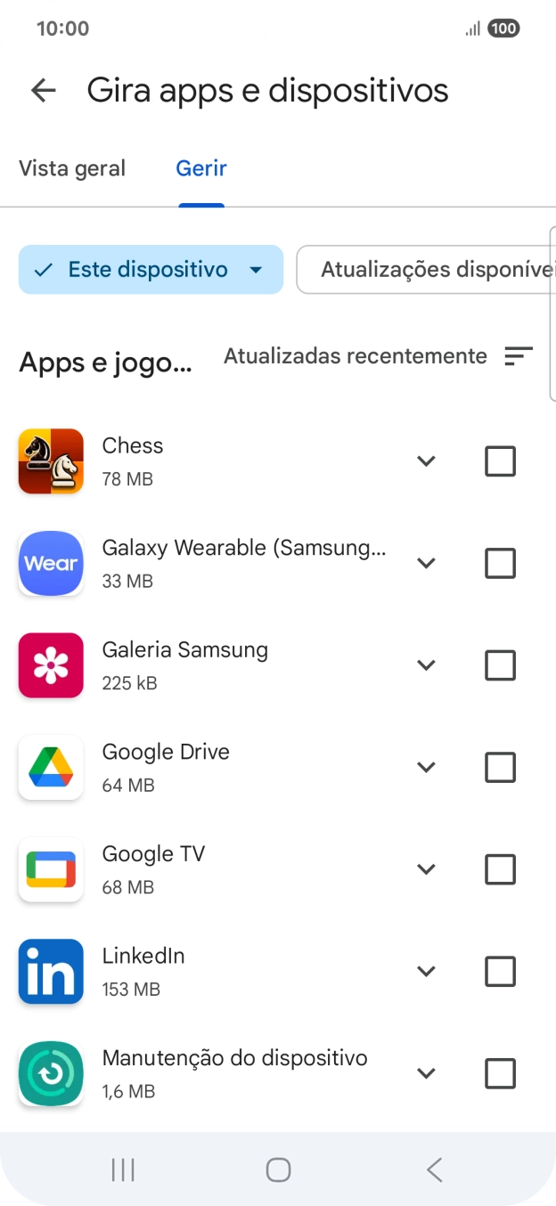 Prima a app pretendida.