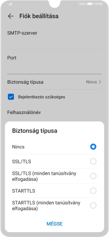 Válaszd a Nincs lehetőséget.