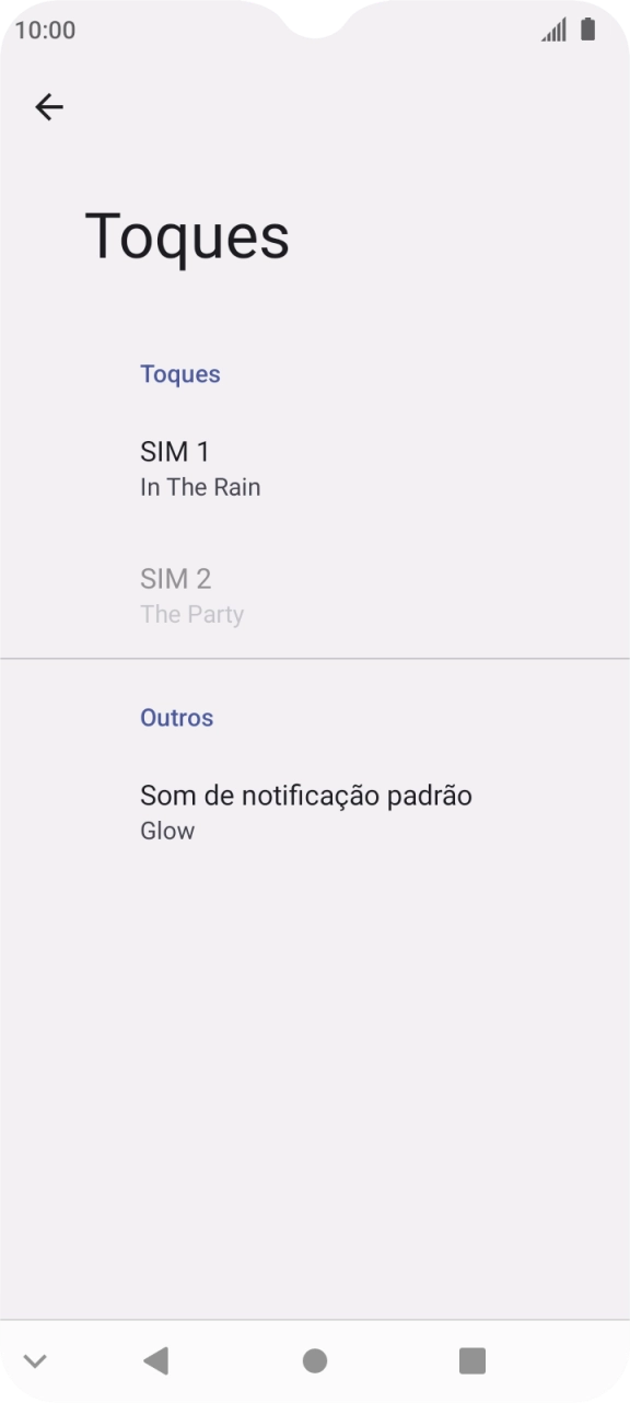 Prima o nome do cartão SIM.