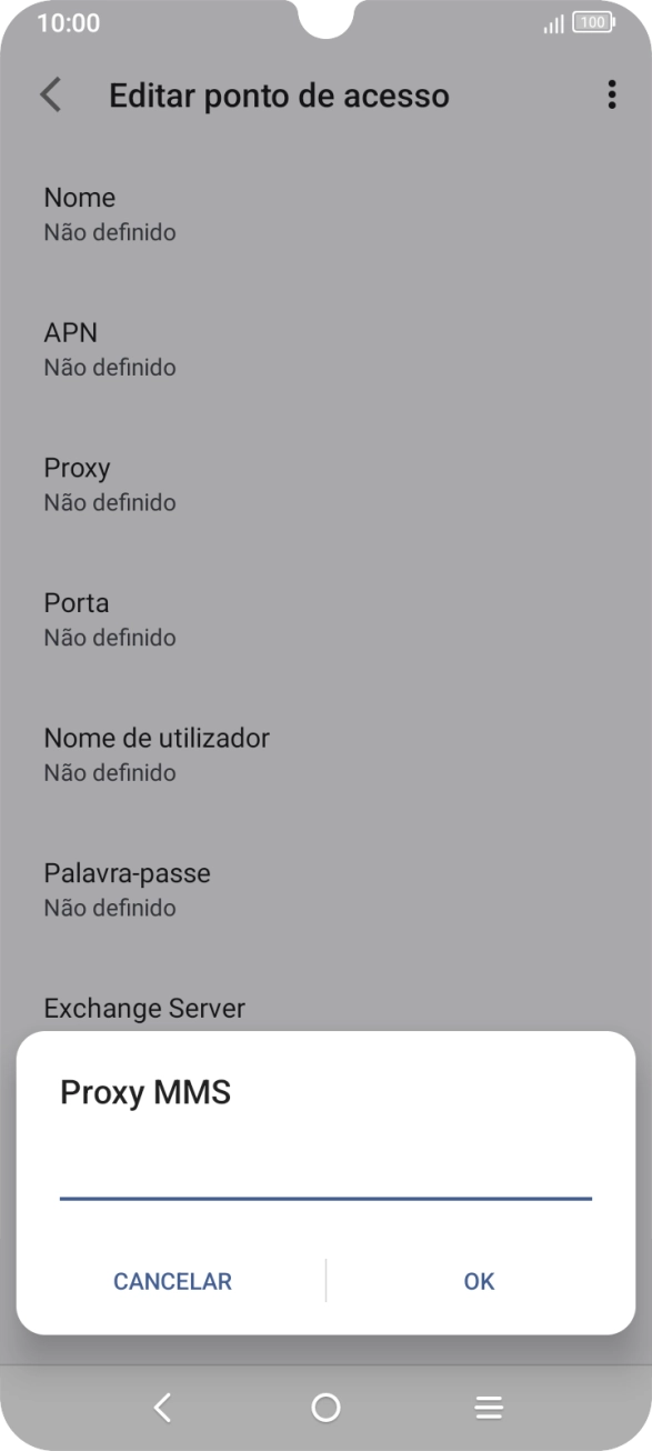 Introduza iproxy.vodafone.pt e prima OK.