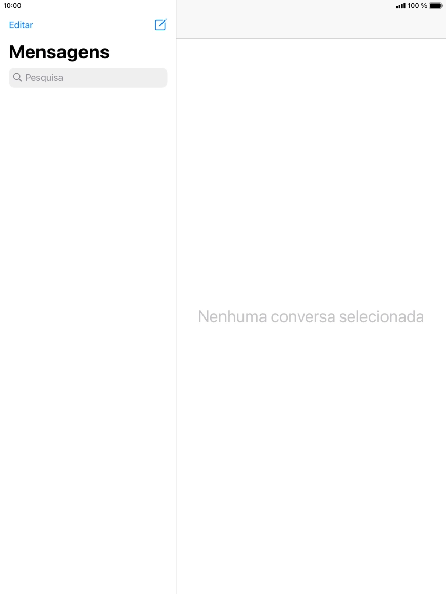 Prima o ícone de nova mensagem.