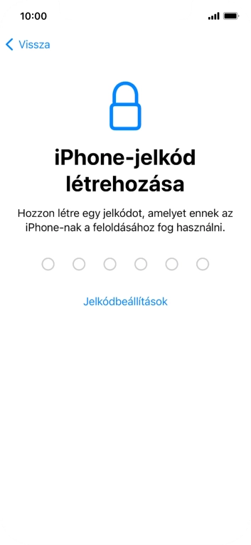 Válaszd a Jelkódbeállítások lehetőséget.