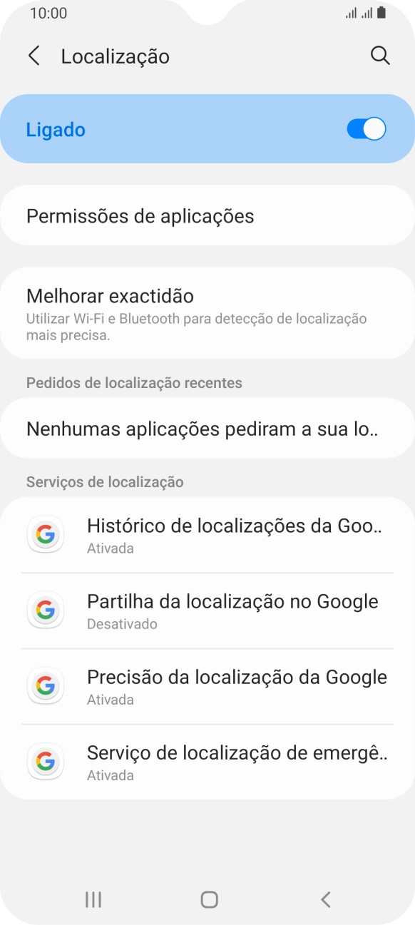 Prima Permissões de aplicações.