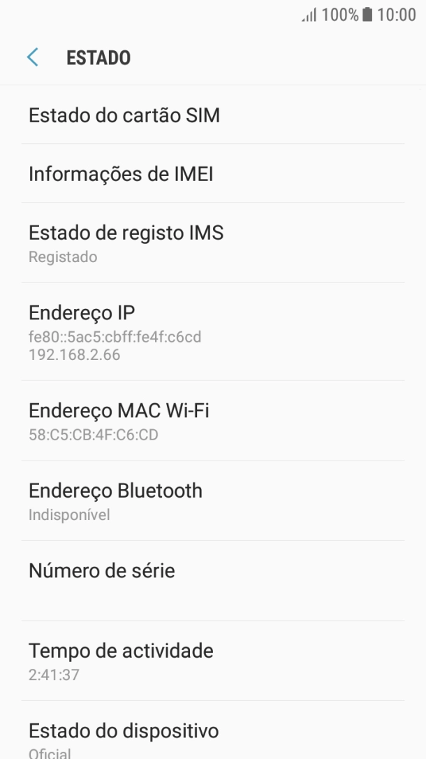 Prima  Informações de IMEI.