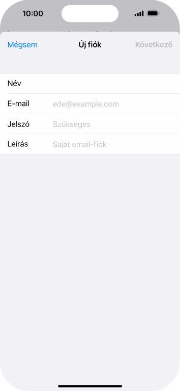 Kattints az E-mail mezőre, és írd be az e-mail címedet.