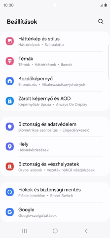 Válaszd a Fiókok és biztonsági mentés lehetőséget.