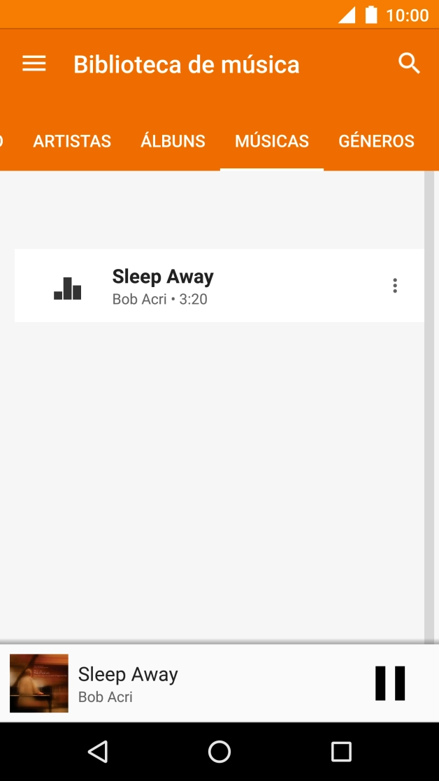 Prima o título da música na parte inferior do ecrã.