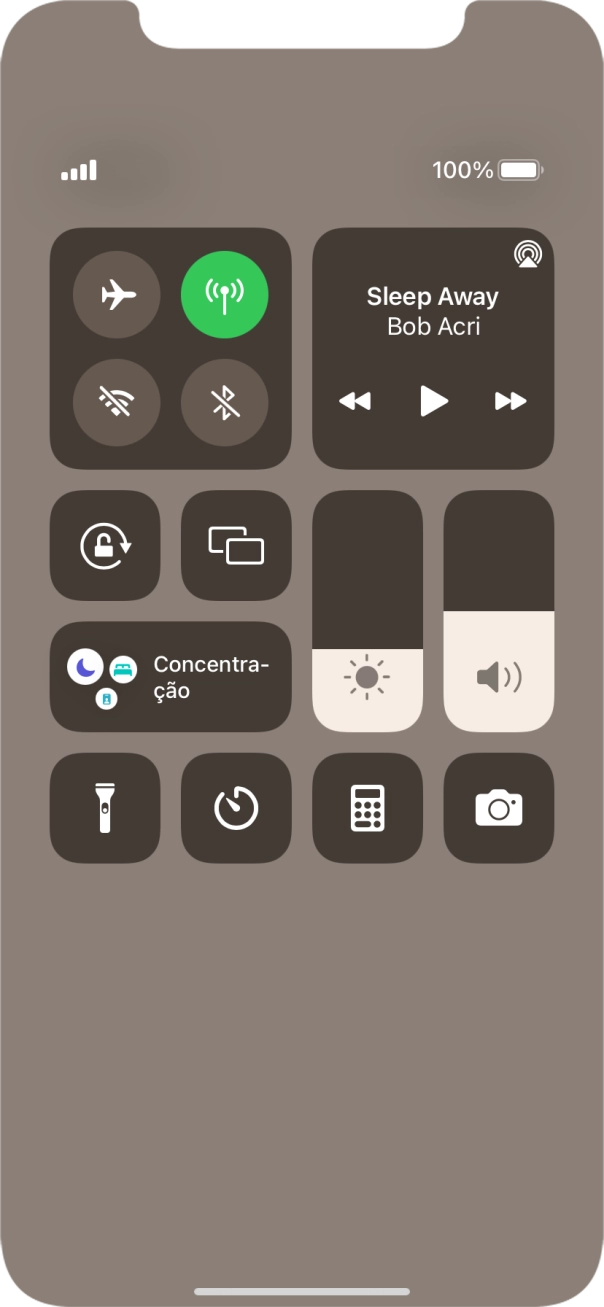 Prima o ícone de modo de voo para ativar ou desativar a função.