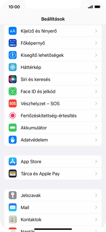 Válaszd a Mail lehetőséget.