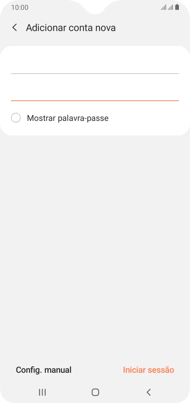 Prima Iniciar sessão.