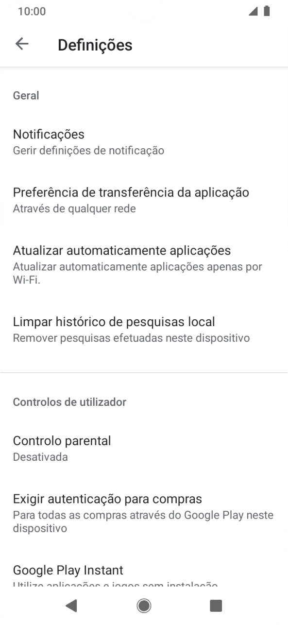 Prima Atualizar automaticamente aplicações.