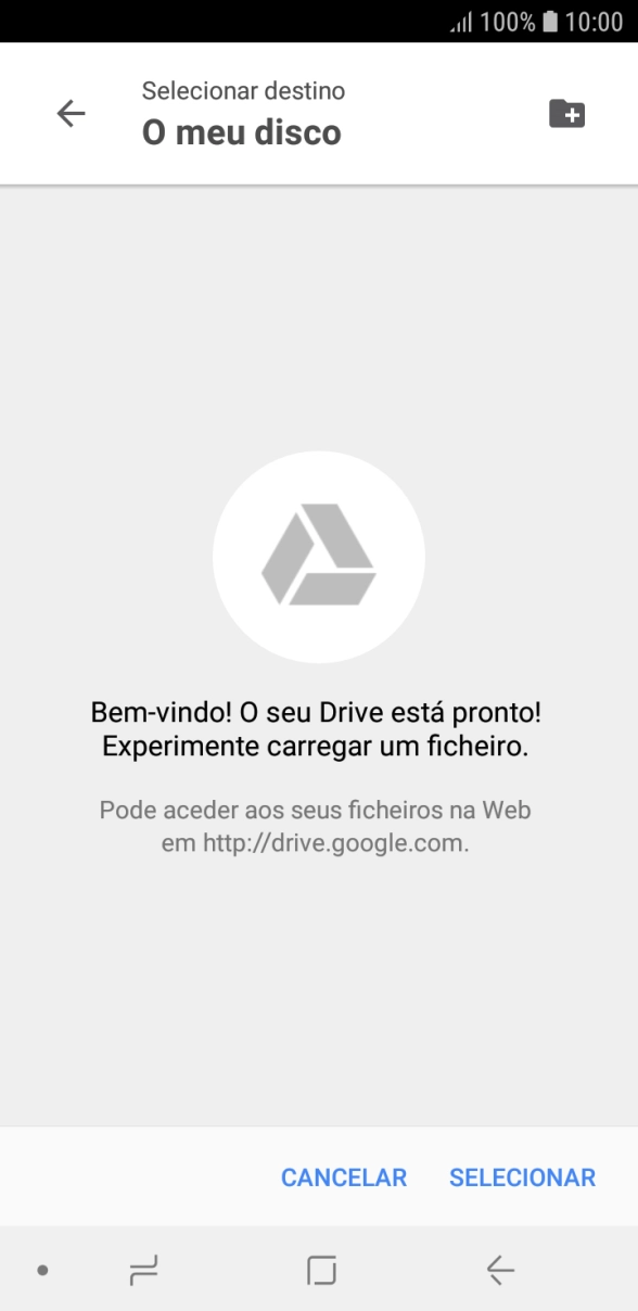 Se quiser criar uma nova pasta, prima o ícone de nova pasta e siga as indicações no ecrã para criar uma nova pasta.