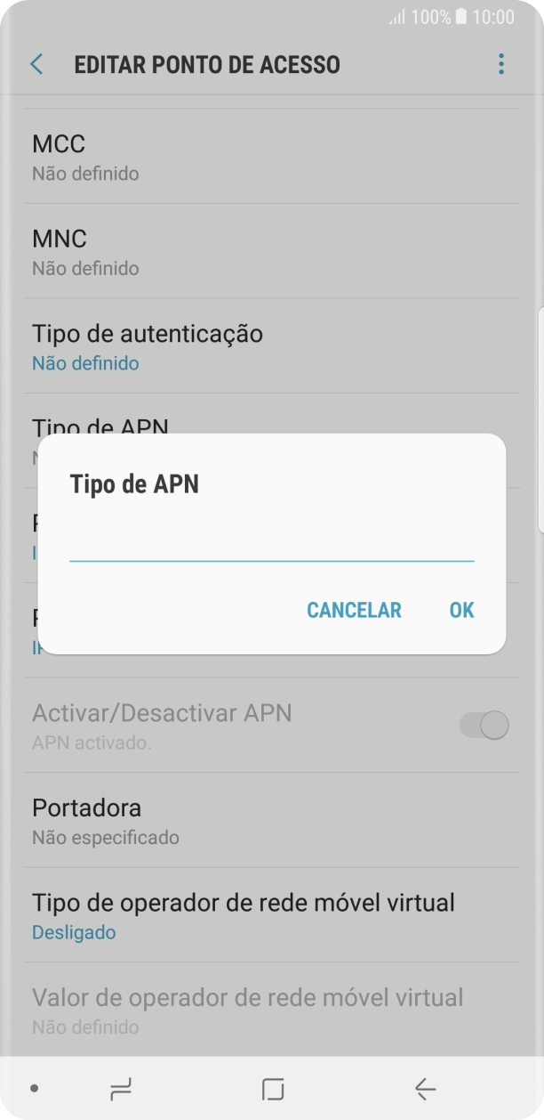 Introduza mms e prima OK.