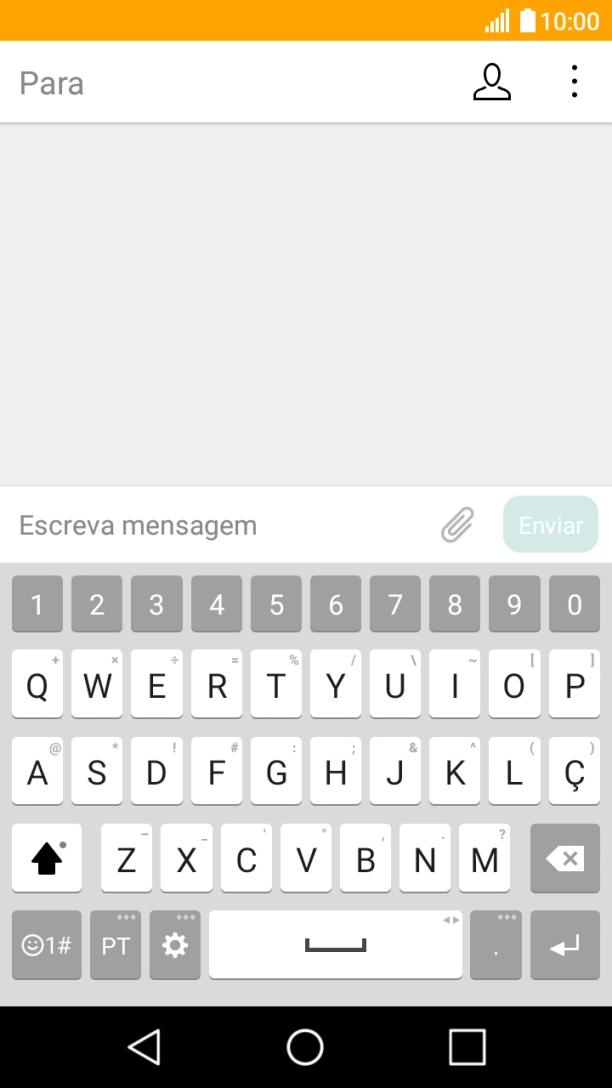 Abra uma nota, mensagem ou e-mail para que o teclado apareça no ecrã e o telefone fique pronto para a escrita de texto.