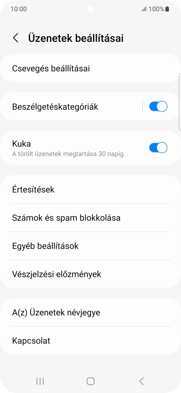 Válaszd az Egyéb beállítások lehetőséget.