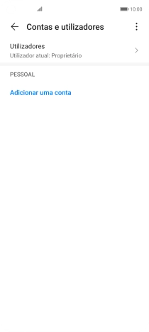 Prima Adicionar uma conta.