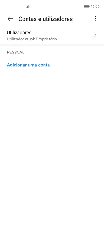 Prima Adicionar uma conta.