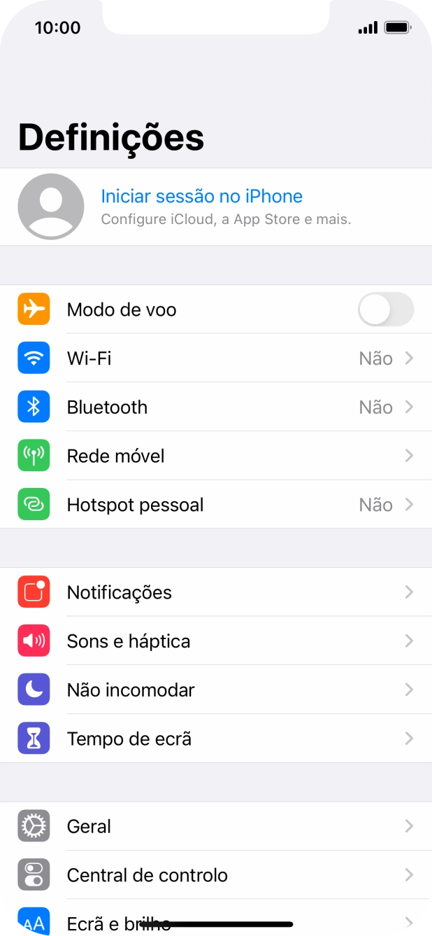 Prima Iniciar sessão no iPhone.