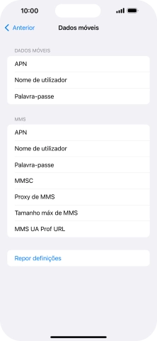 Prima APN e insira net2.vodafone.pt.
