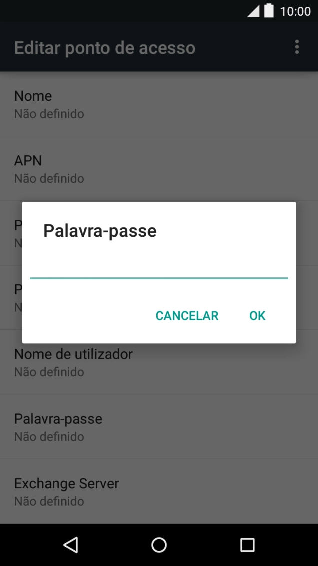 Introduza vodafone e prima OK.