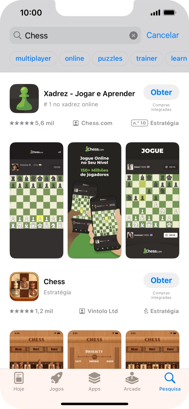 Prima a app pretendida.