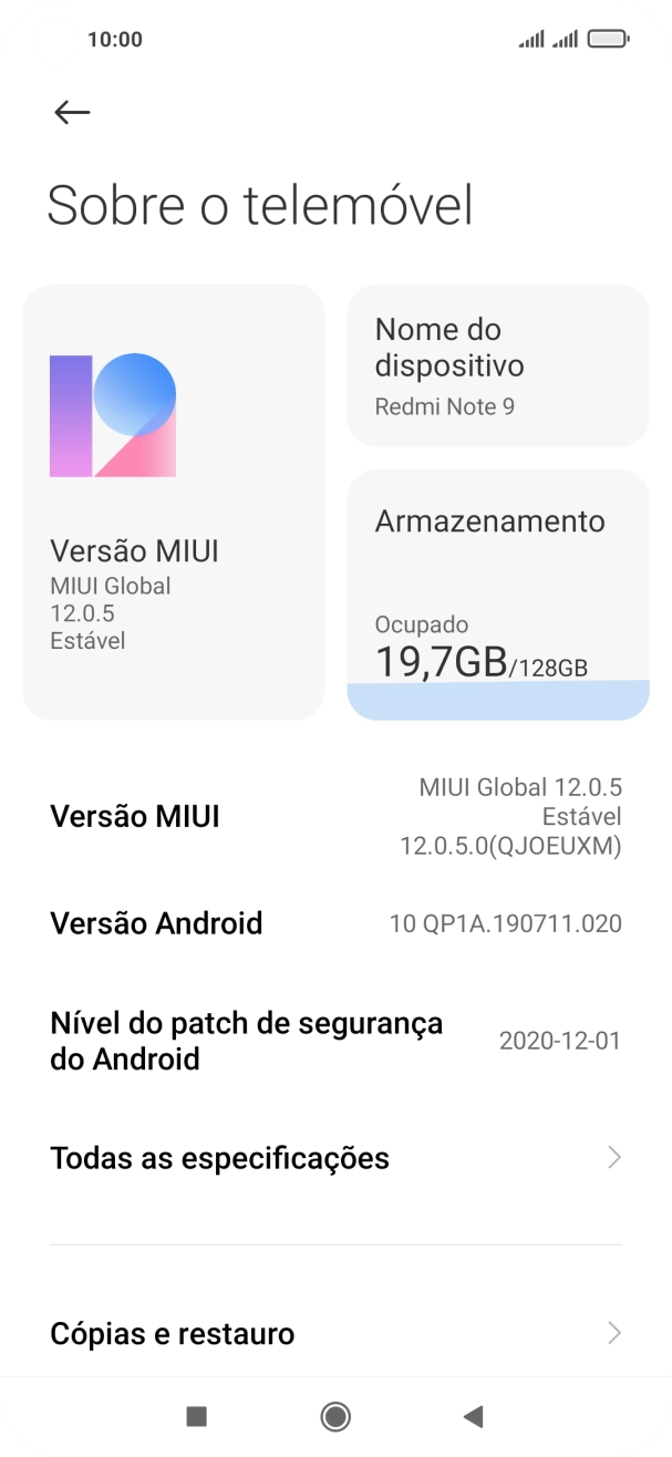 Prima Todas as especificações.