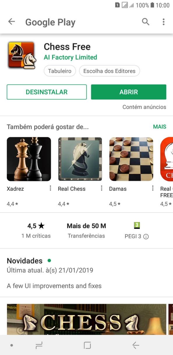 Prima a tecla de início para terminar e voltar ao ecrã inicial.