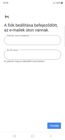 Kattints a „Fióknév (nem kötelező)” alatti mezőre, és írd be az e-mail-fiók kívánt nevét.