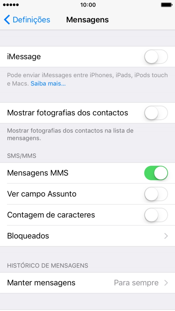 Prima a tecla de início para terminar e voltar ao ecrã inicial.