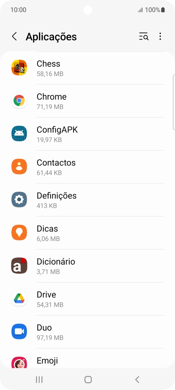 Prima a app pretendida.