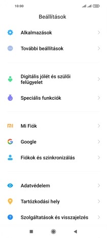 Válaszd a Fiókok és szinkronizálás lehetőséget.