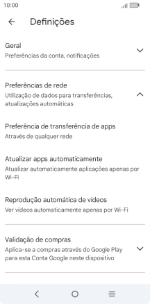 Prima Atualizar apps automaticamente.