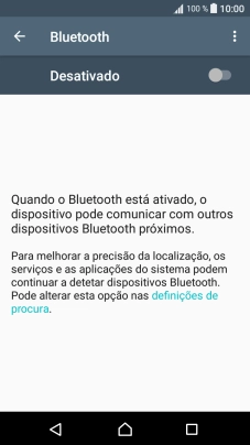 Prima o indicador para ativar a função.