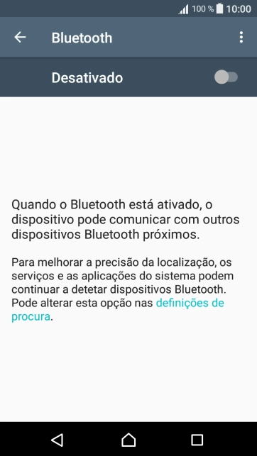 Prima o indicador para ativar a função.