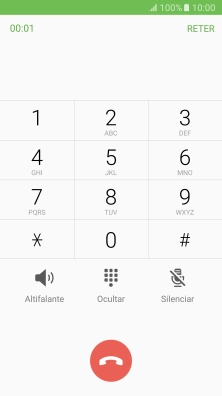 Prima o ícone para terminar a chamada.