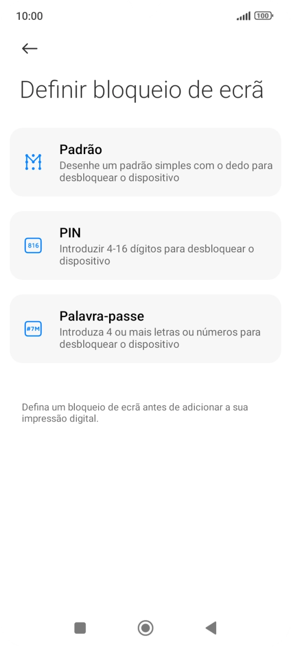 Prima o código de bloqueio do telefone pretendido.