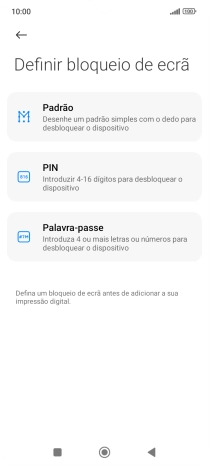 Prima o código de bloqueio do telefone pretendido.