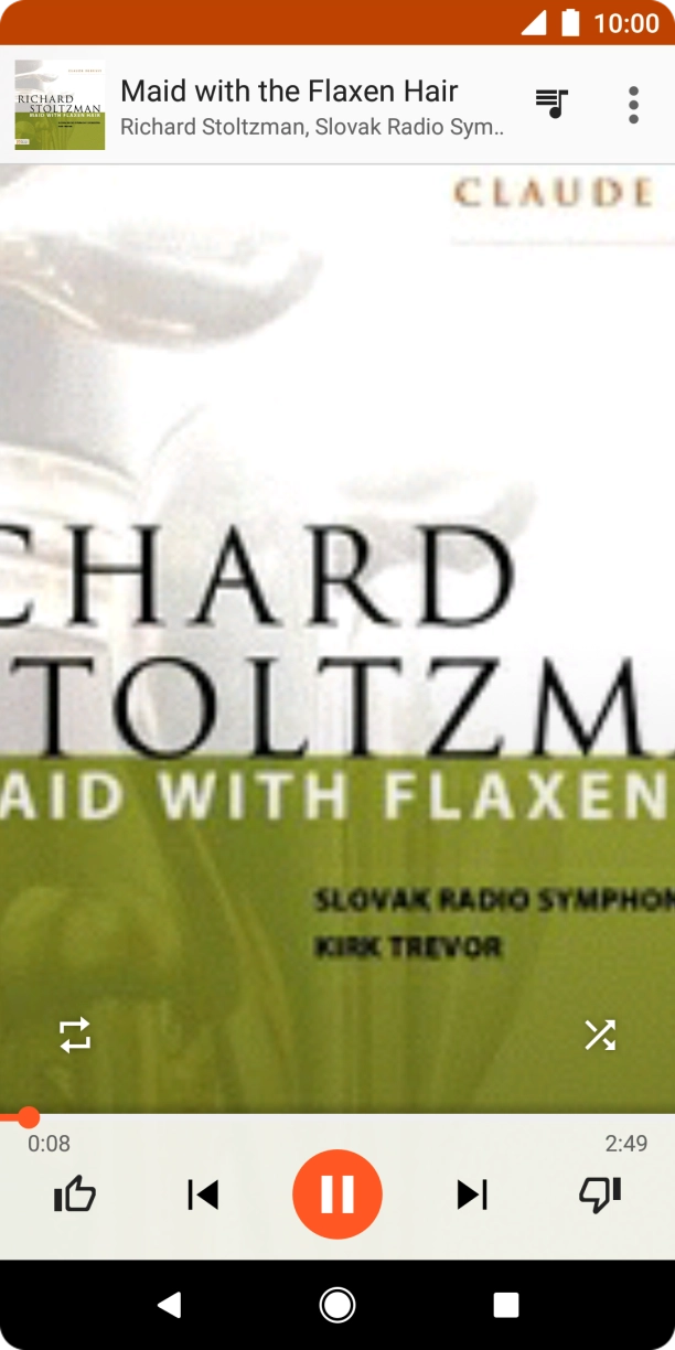 Prima a seta para a direita para ir para o ficheiro de música seguinte.