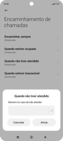 Introduza 123 e prima Ativar.