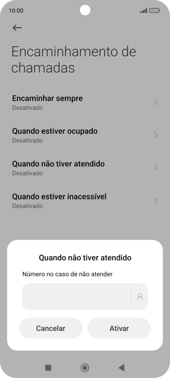 Introduza 123 e prima Ativar.