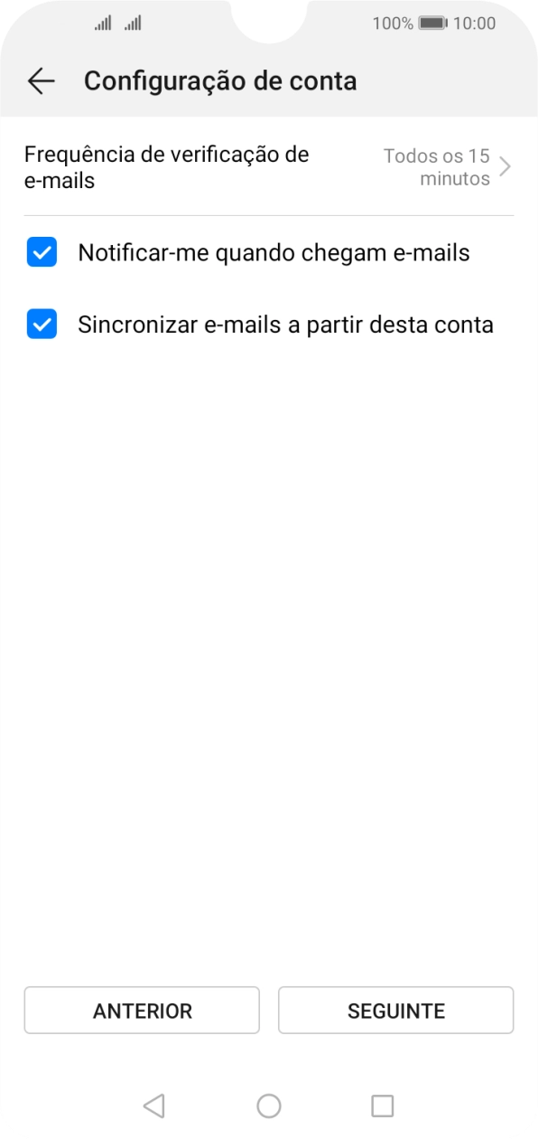 Prima Frequência de verificação de e-mails.