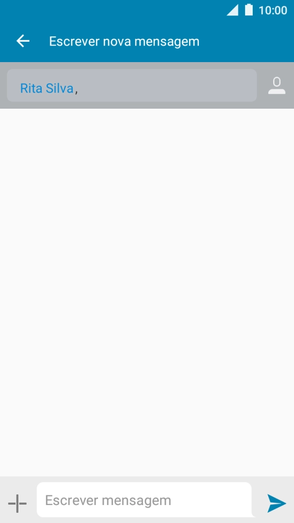 Prima o campo de escrita e escreva o texto da sua mensagem curta.