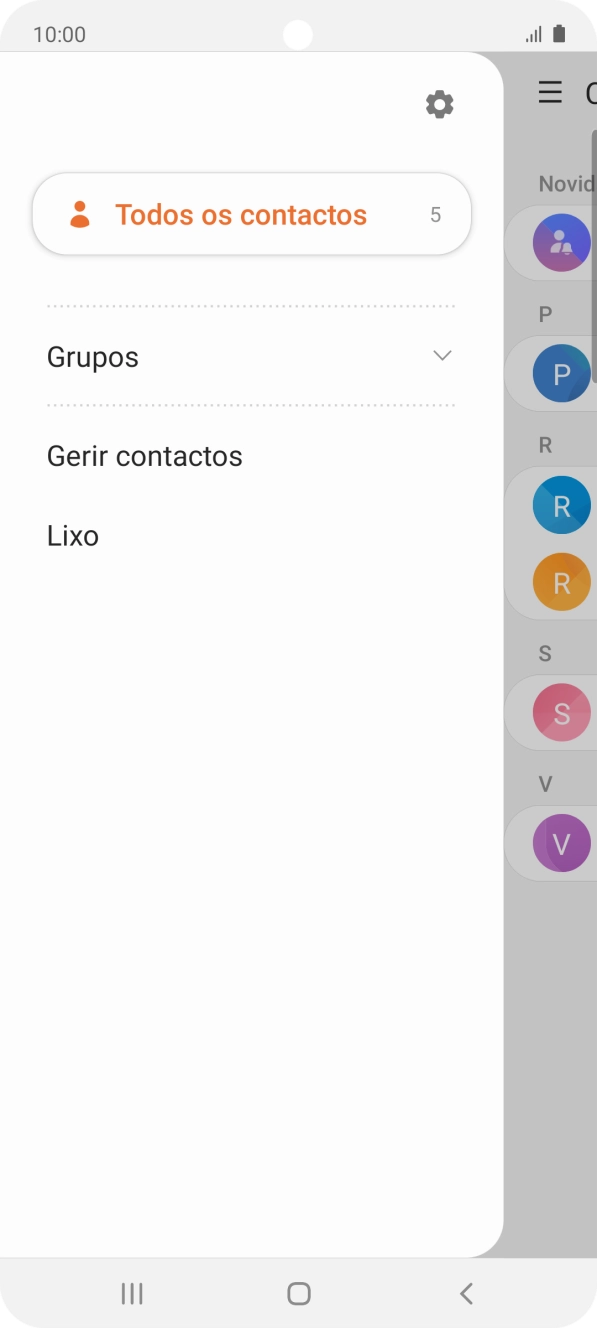 Prima Gerir contactos.