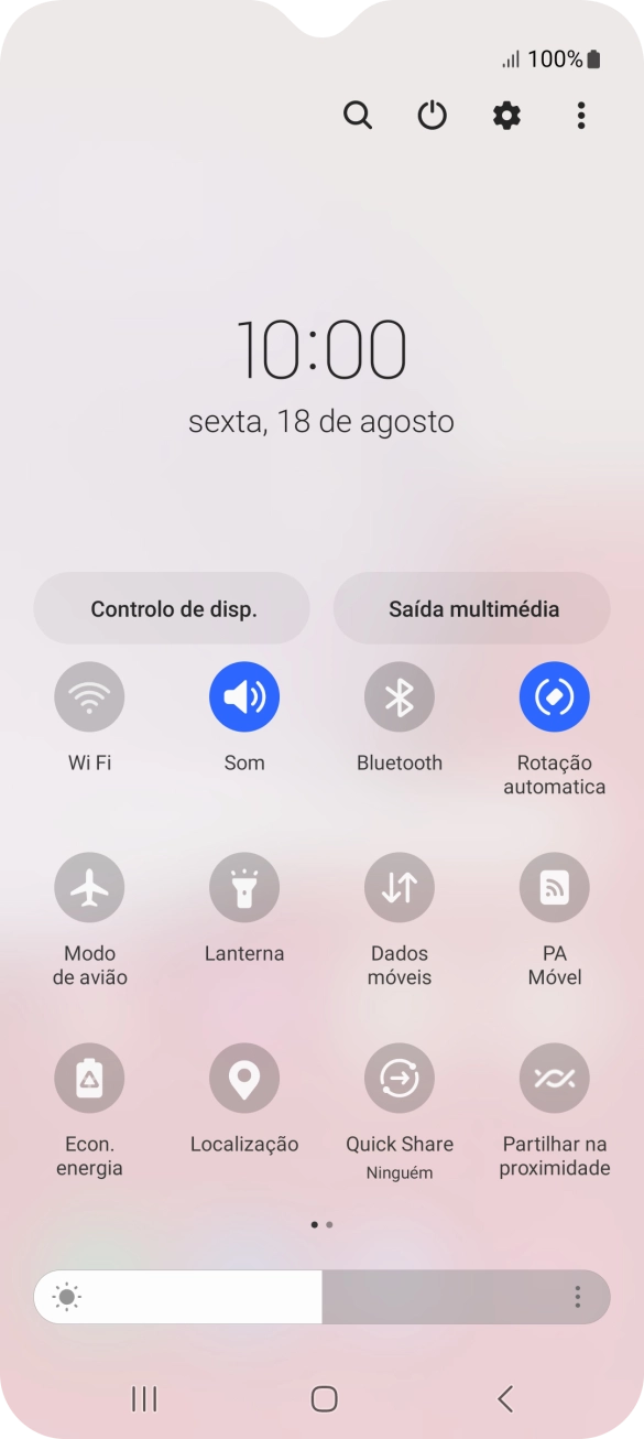 Prima o ícone de definições.