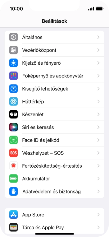 Válaszd a Face ID és jelkód lehetőséget.